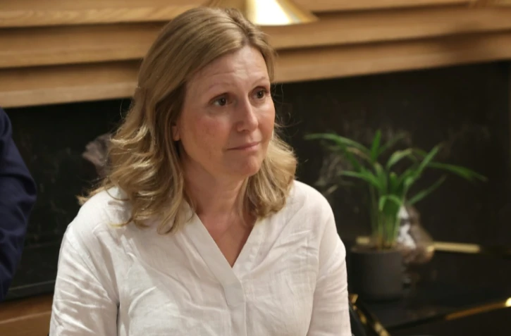 La présidente de l'Assemblée nationale Yaël Braun-Pivet, le 22 octobre 2023 près de Tel-Aviv