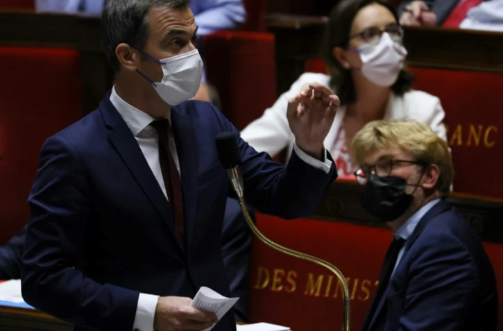 Le ministre de la Santé Olivier Véran le 20 juillet 2021 à l'Assemblée nationale à Paris 