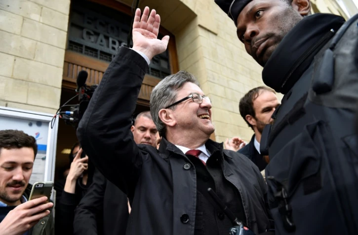 Jean-Luc Mélenchon à Paris, le 23 avril 2017