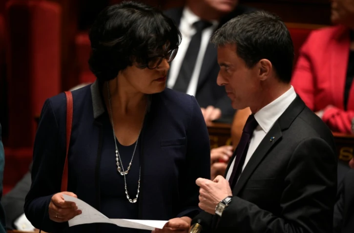 Myriam El Khomri et Manuel Valls à l'Assemblée nationale le 11 mai 2016