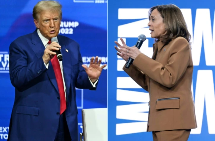 Combo photo de Kamala Harris et Donald Trump, créé le 26 octobre 2024
