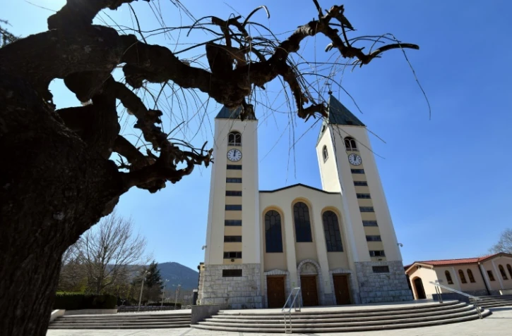 Le sanctuaire marial de Medjugorje désert, le 7 avril 2020 en Bosnie-Herzégovine