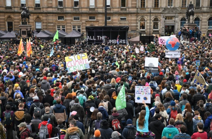 Manifestation pour le climat à Glasgow pendant la COP26, le 5 novembre 2021