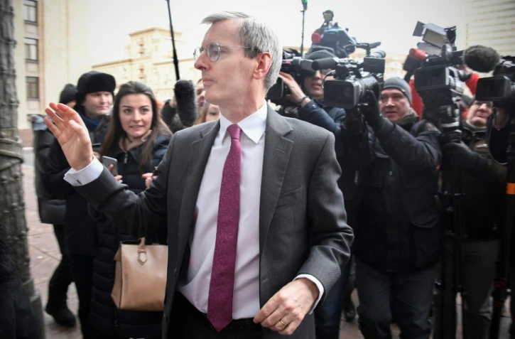 L'ambassadeur britannique Laurie Bristow arrive au ministère russe aux Affaires étrangères, le 13 mars 2018 à Mosc ou
