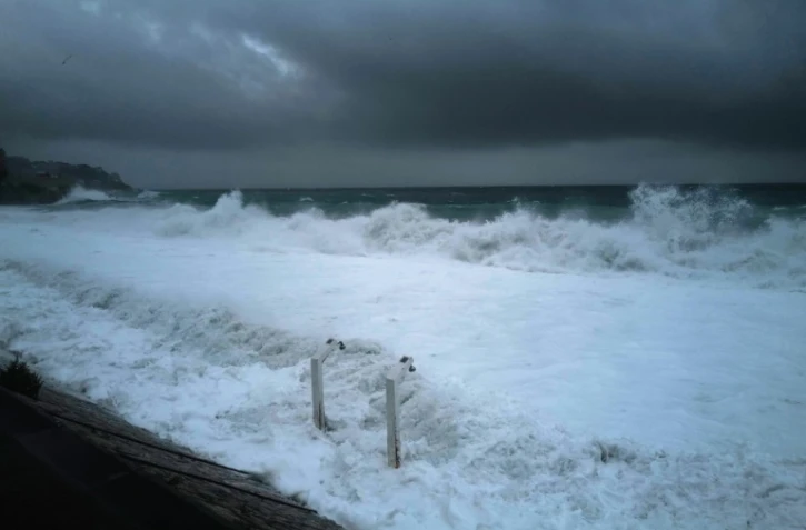 La Promenade des Anglais, à Nice, frappée par la tempête Alex le 2 octobre 2020