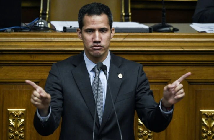 L'opposant et président autoproclamé du Venezuela Juan Guaido au Parlement à Caracas le 6 mars 2019
