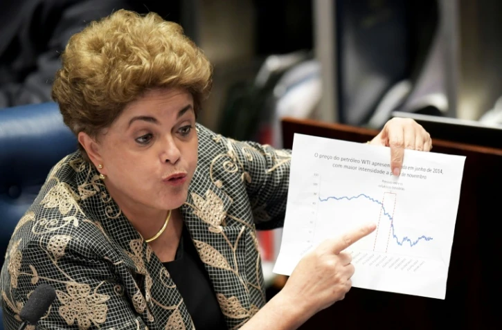 Dilma Rousseff le 29 août 2016 devant le Sénat à Brasilia
