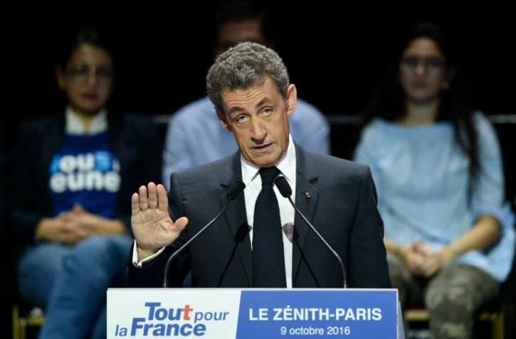 Nicolas Sarkozy, candidat à la primaire de la droite pour 2017, le 9 octobre 2016 au Zénith à Paris