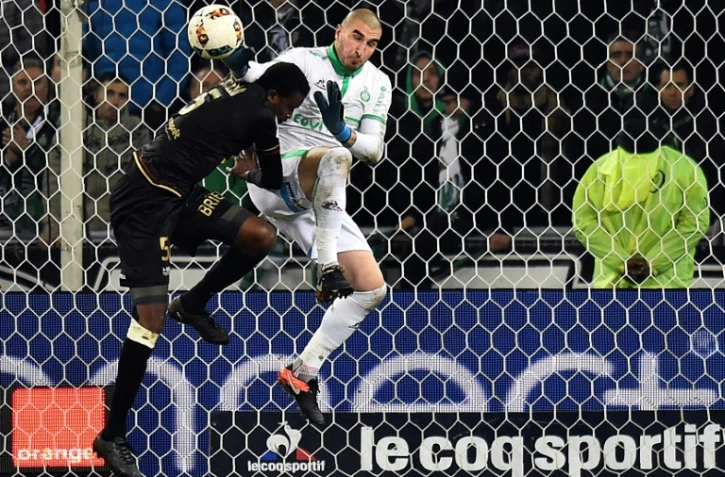 Le gardien de Saint-Etienne Stéphane Ruffier, lors du matche de Ligue 1 contre Guingamp, le 11 décembre 2016