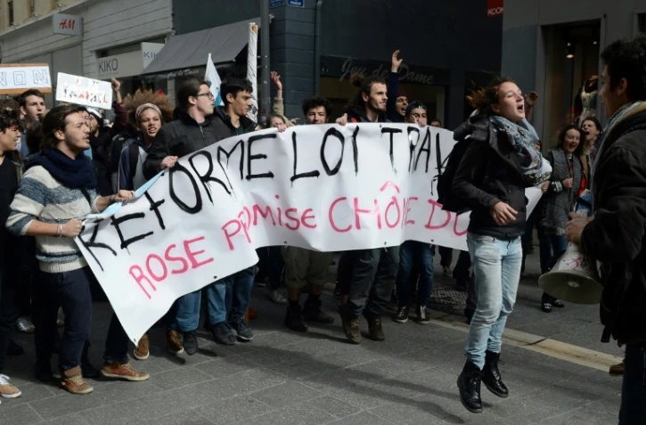 Manifestation d'étudiants contre la loi travail à Marseille le 17 mars 2016