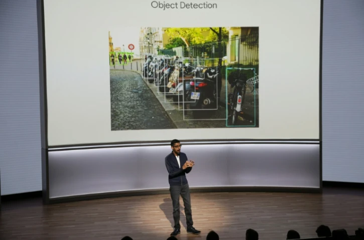 Le patron de Google, Sundar Pichai, lors d'une présentation à San Francisco, le 4 octobre 2017