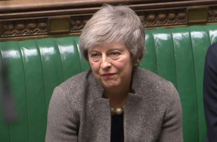 Capture d'écran d'une vidéo diffusée par le Parlement britannique de la Première Mnistre Theresa May, le 17 décembre 2018 à Londres