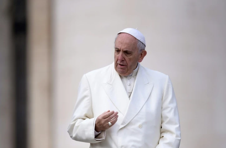 Le pape François, le 31 janvier 2018 place Saint-Pierre, au Vatican