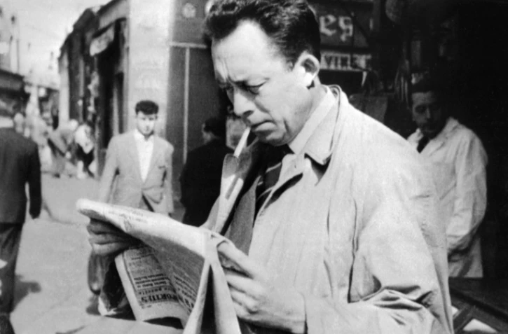 Albert Camus, écrivain français, journaliste, philosophe et Prix Nobel de littérature 1957 en 1953