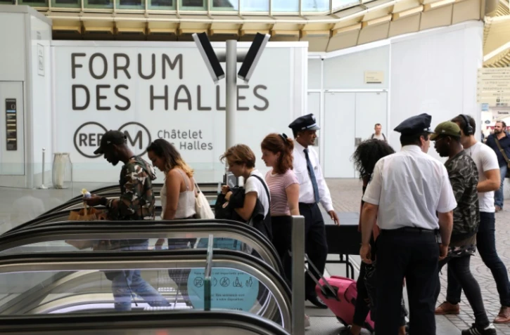 Une entrée du Forum des Halles, le 4 septembre 2017, à Paris
