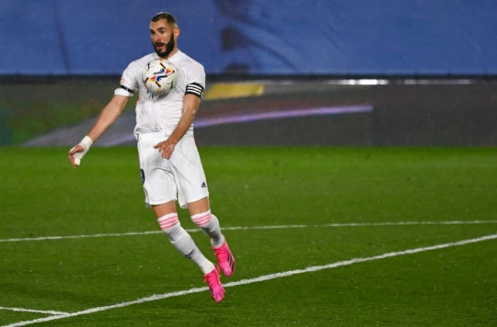 L'attaquant français du Real Madrid, Karim Benzema, lors du match de Liga contre le Real Betis, à Valdebebas, le 24 avril 2021