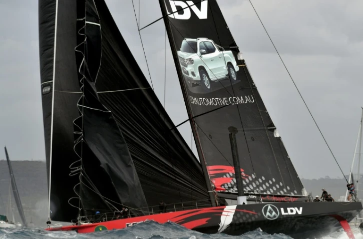 Le voilier Comanche au départ de la course Sydney-Hobart, le 26 décembre 2017 