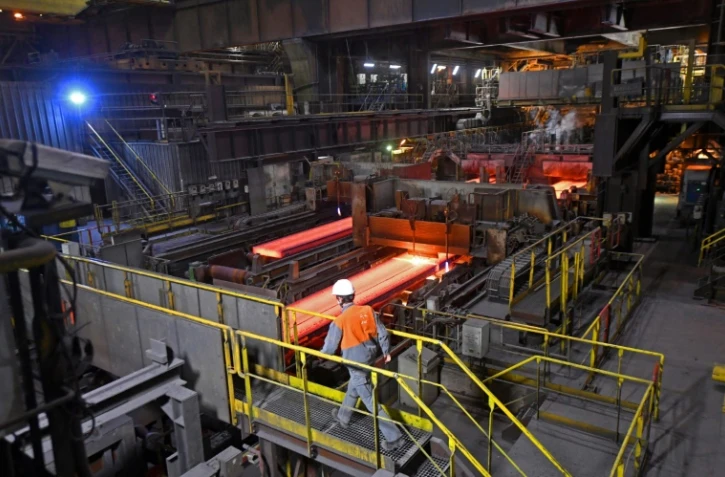 Sur le site d'ArcelorMittal à Dunkerque, le 11 février 2022