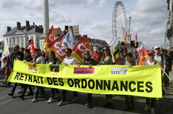 Manifestation contre la réforme du Code du travail, le 21 septembre 2017 à Nantes