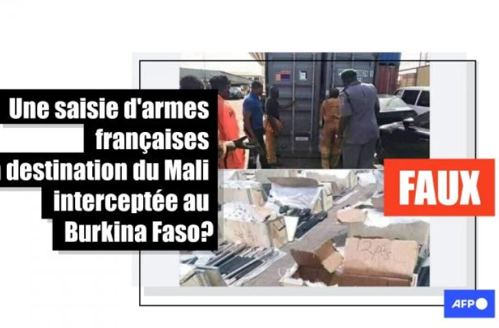   Non, ces photos ne montrent pas une saisie d'armes françaises au Burkina Faso