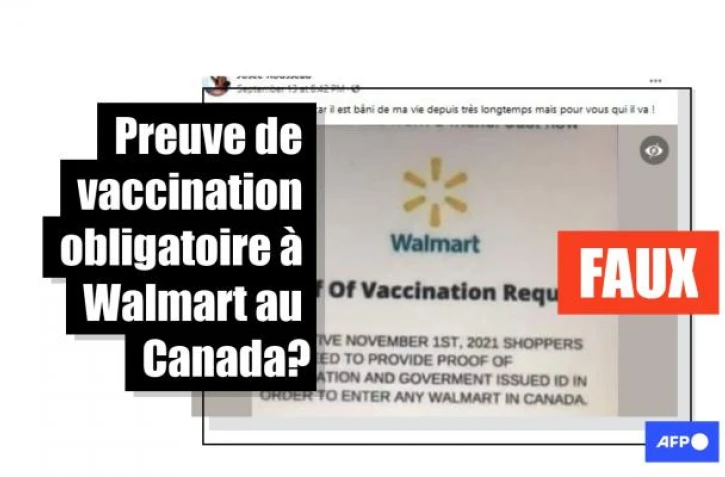   Non, Walmart ne demande pas de preuve vaccinale au Canada