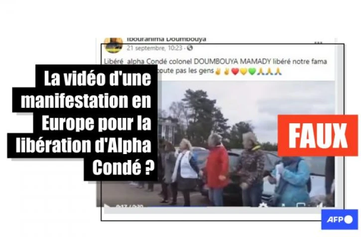   Faux, cette vidéo ne montre pas une manifestation pour "libérer Alpha" Condé