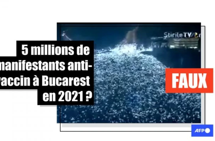   Attention, cette vidéo ne montre pas des manifestants roumains anti-vaccin en 2021 mais une manifestation contre la corruption en 2017