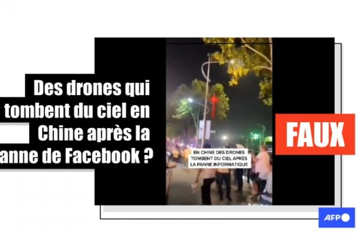   Ces drones sont tombés pendant un spectacle en Chine et non après la panne de Facebook
