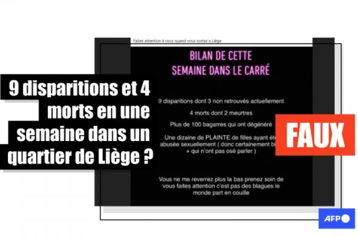   Non, il n'y a pas eu 9 disparitions et 4 morts en une semaine dans le quartier du Carré à Liège