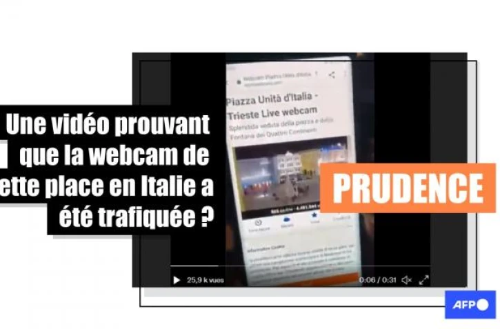   Cette vidéo prise en Italie ne prouve pas qu'une webcam a été truquée pour cacher une manifestation