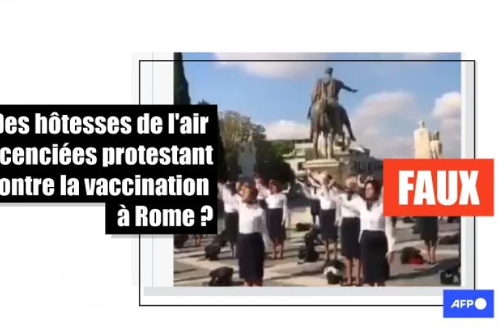  Cette vidéo ne montre pas des hôtesses italiennes opposées à la vaccination contre le Covid-19
