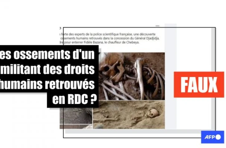   Non, ces photos ne montrent pas les ossements d'un militant congolais des droits humains