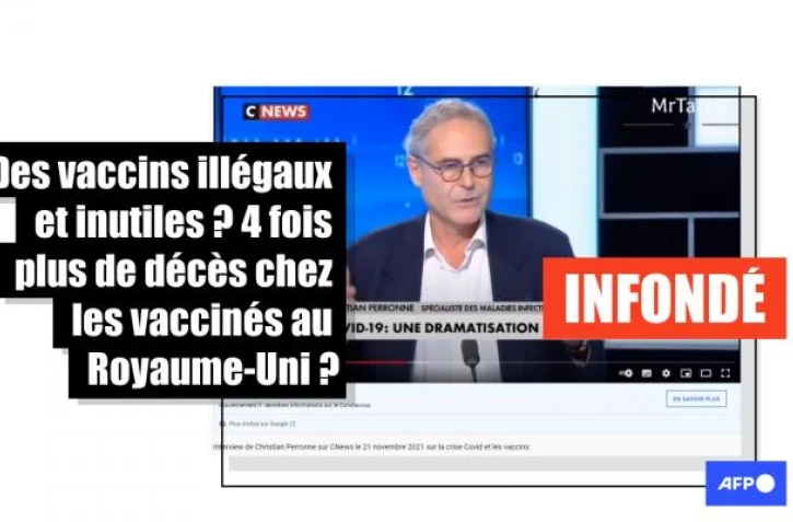   Le vaccin "illégal" et dangereux, quatre fois plus de morts chez les vaccinés au Royaume-Uni : attention à ces propos de Christian Perronne