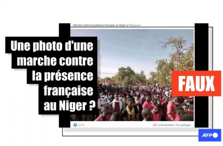   Cette photo ne montre pas "une marche contre la présence française au Niger"