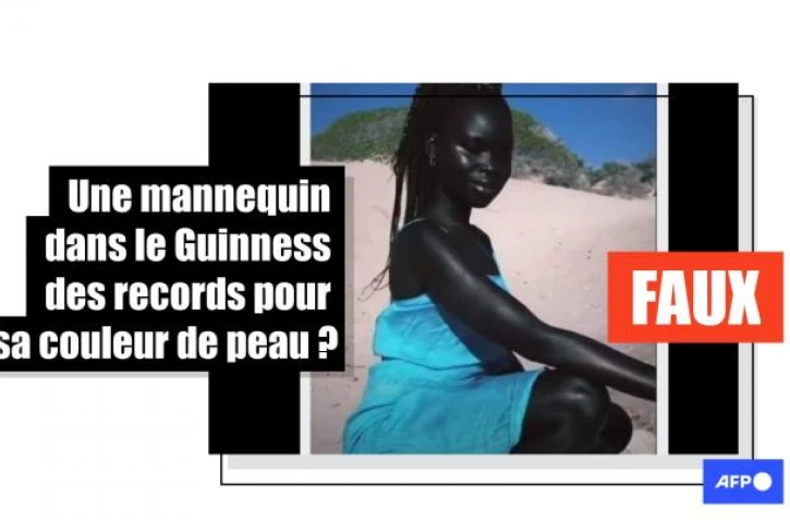   Non, cette mannequin n'est pas entrée au Guinness des Records pour sa couleur de peau très sombre