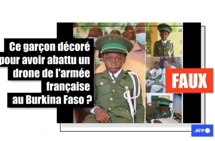   Non, ce garçon n'a pas été décoré pour avoir abattu un drone de l'armée française