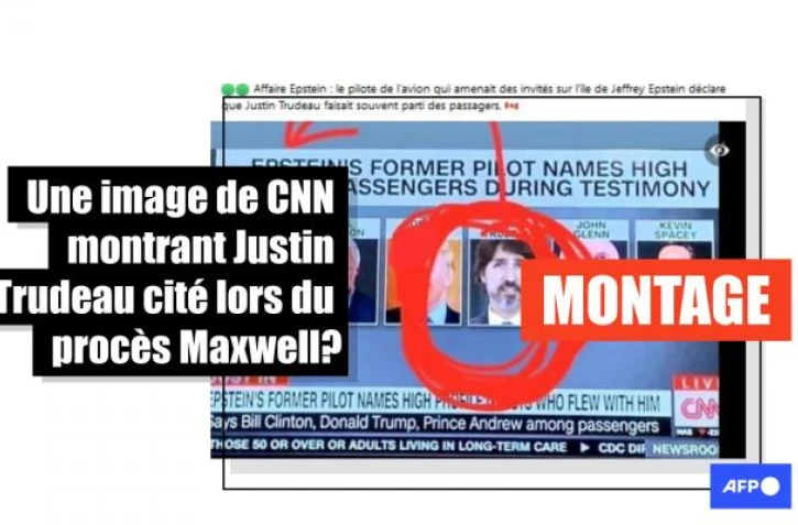  Procès Maxwell : attention, cette image de CNN montrant Justin Trudeau a été retouchée