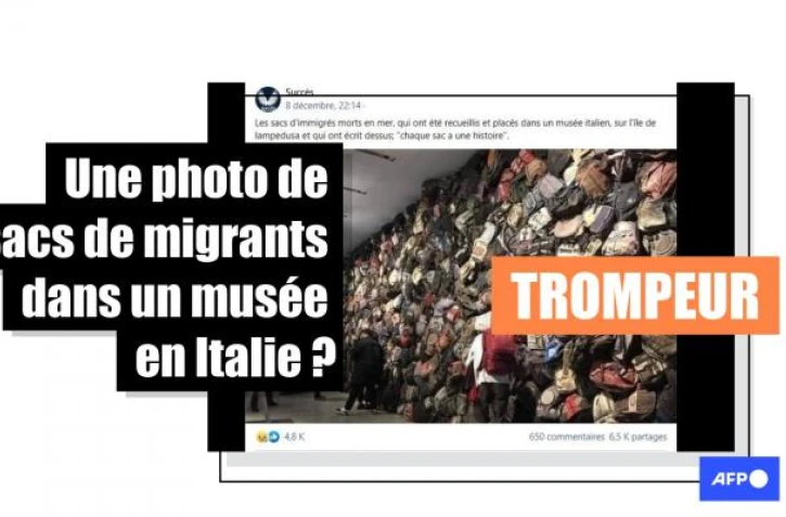   Attention, ces sacs à dos de migrants n'ont pas été exposés dans un musée italien