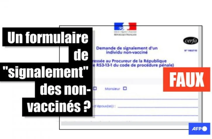   "Demande de signalement d'un individu non-vacciné" : attention à ce formulaire parodique