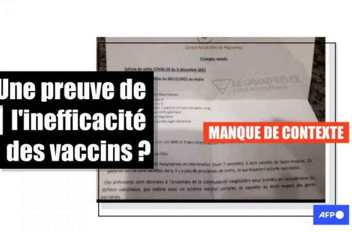   Attention aux interprétations trompeuses de ce document sur les patients vaccinés en réanimation au centre hospitalier d'Haguenau