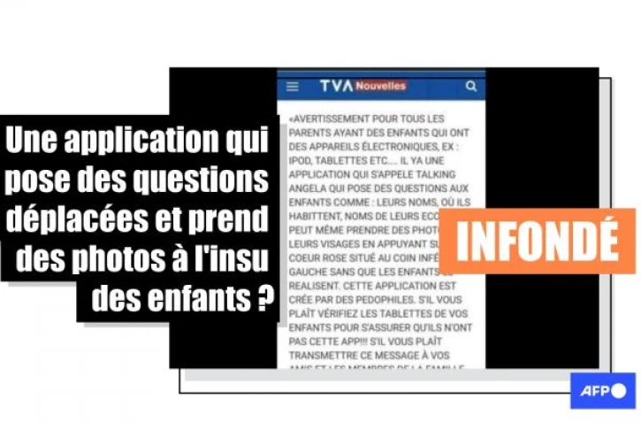   Attention à cette publication qui affirme que le jeu pour smartphone Talking Angela a été créé par des "pédophiles"