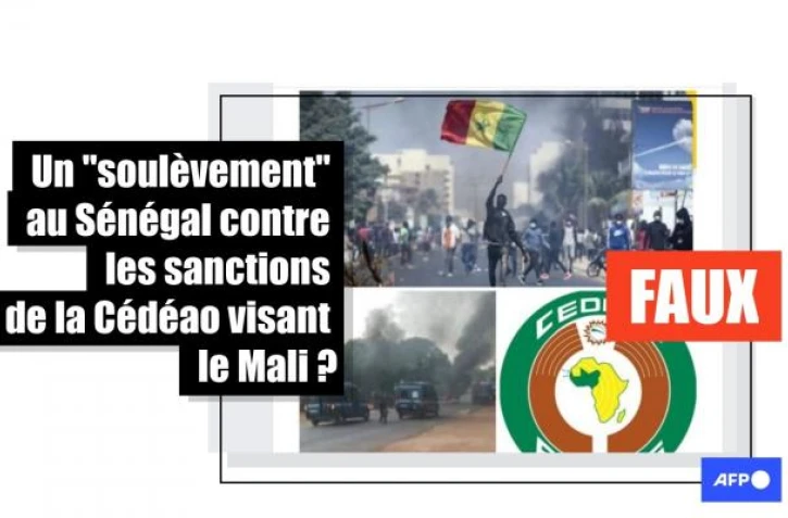   Il n&rsquo;y a pas eu de "soulèvement" au Sénégal contre les sanctions visant le Mali