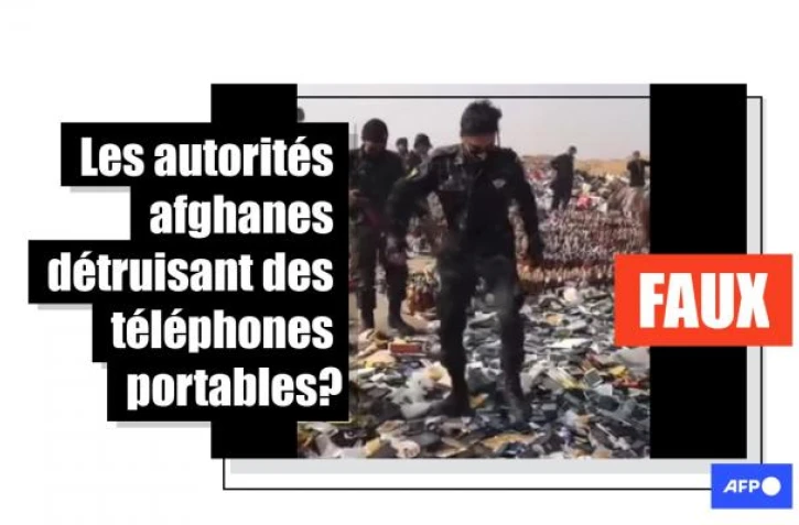   Cette vidéo montre les autorités pakistanaises, et non afghanes, détruisant des téléphones portables de contrebande