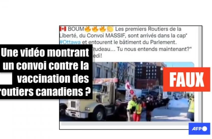   Cette vidéo d'un convoi devant le Parlement canadien date de 2019