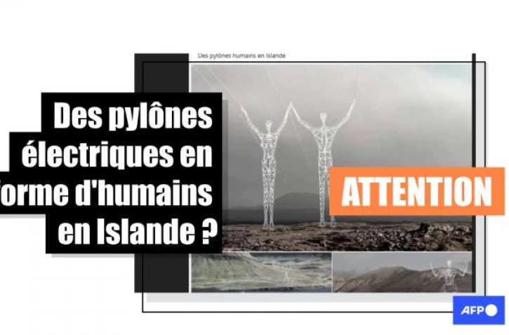   Attention, ces pylônes à forme humaine sont un projet d'architecture et n'ont pas encore été construits