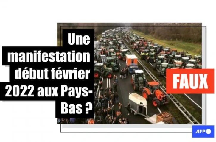   Attention, cette image montre une manifestation d'agriculteurs aux Pays-Bas 2019 et non en 2022