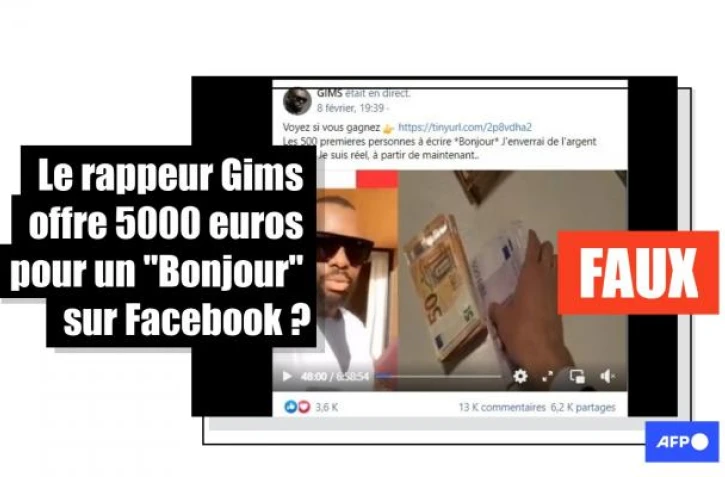   Attention, ce message ne figure pas sur les comptes officiels de Gims sur les réseaux sociaux