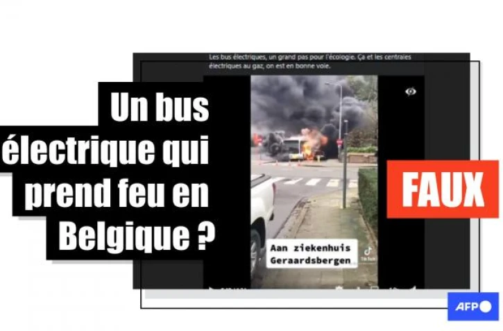 Le bus en feu dans cette vidéo n'est pas un véhicule électrique