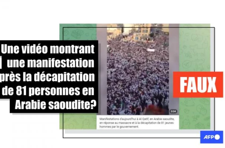   Une manifestation après l'exécution de 81 personnes en Arabie saoudite ? Cette vidéo date de 2014
