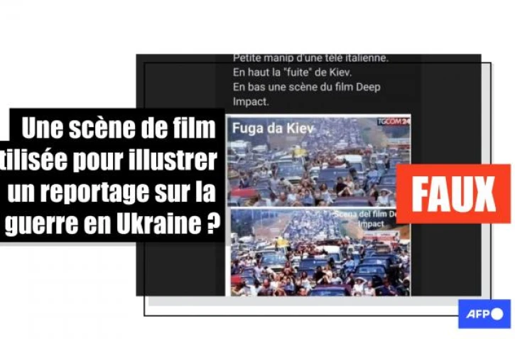   Attention à cette image falsifiée pour discréditer la couverture de la guerre en Ukraine par une chaîne de télé italienne
